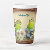 Hallo Mooie parkieten Latte Mok (Voorkant)