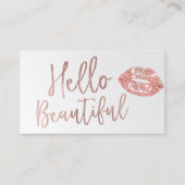 Hallo Mooie Roos gouden typografie make-up artist Visitekaartje (Voorkant)