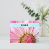 Hallo Mooie roze bloem close-up foto Briefkaart (Staand voorkant)