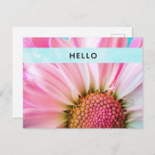 Hallo Mooie roze bloem close-up foto Briefkaart (Voorkant / Achterkant)