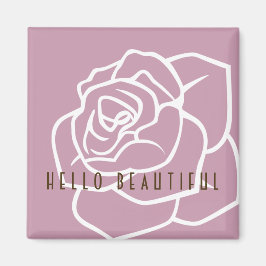 Hallo Mooie - Stijlvolle Moderne Chic Roze Roos Magneet