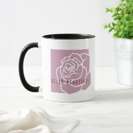 Hallo Mooie - Stijlvolle Moderne Roze Roos Koffie Mok