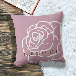 Hallo Mooie - Stijlvolle Moderne Roze Roos Kussen