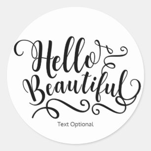HALLO MOoie Typografie Calligrafie Aangepast Ronde Sticker