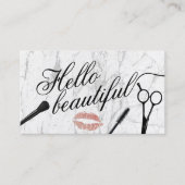 hallo Mooie Typografie Hair & Makeup Artist Visitekaartje (Voorkant)