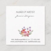 hallo mooie typografie trendy boho floral vierkante visitekaartje (Achterkant)