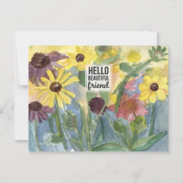 Hallo Mooie Vriendelijke Zegeningen Bloementuin Briefkaart