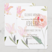 Hallo Mooie Waterverf Bloemenverjaardag Kaart (Voorkant / Achterkant)