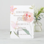 Hallo Mooie Waterverf Bloemenverjaardag Kaart (Staand voorkant)