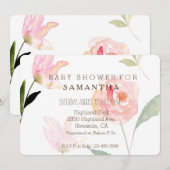 Hallo Mooie Waterverf Floral baby shower Kaart (Voorkant / Achterkant)