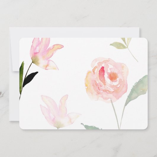 Hallo Mooie Waterverf Floral baby shower Kaart (Achterkant)