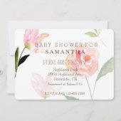 Hallo Mooie Waterverf Floral baby shower Kaart (Voorkant)