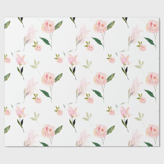 hallo mooie Waterverf Floral Cadeaupapier (Vlak)