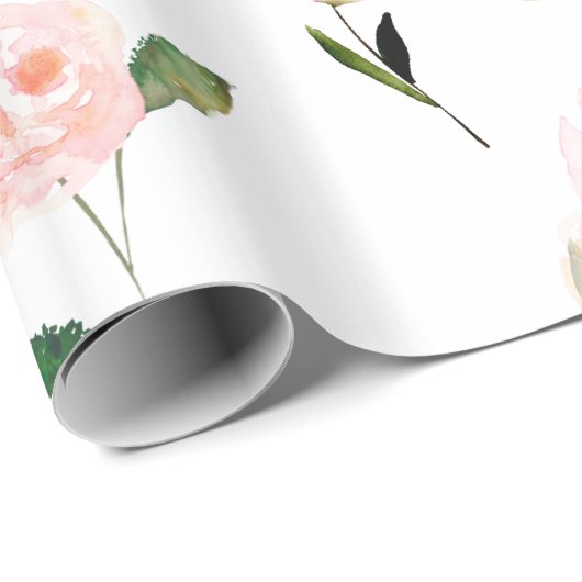 hallo mooie Waterverf Floral Cadeaupapier (Rol Hoek)