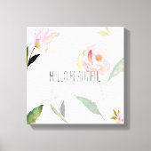 hallo mooie Waterverf Floral Canvas Afdruk (Voorkant)