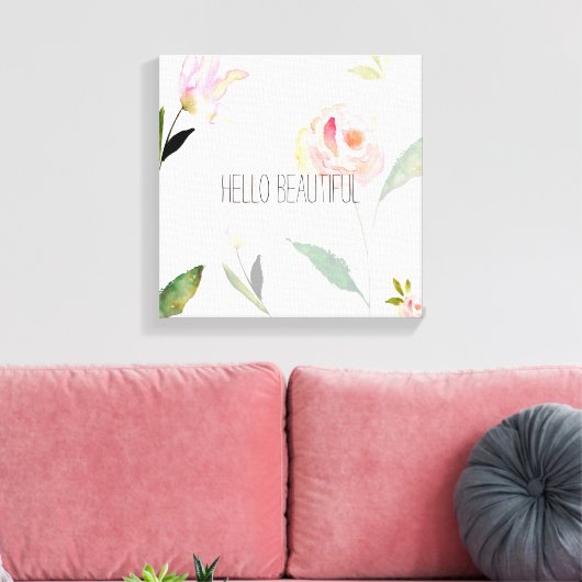 hallo mooie Waterverf Floral Canvas Afdruk (Insitu (Woonkamer))
