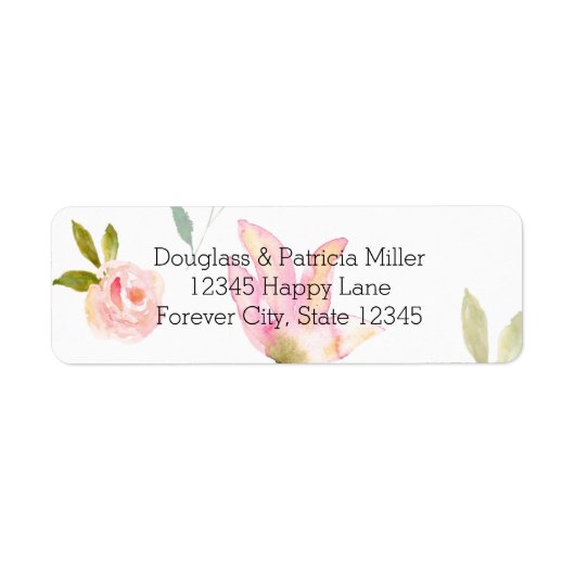 hallo mooie Waterverf Floral Etiket (Voorkant)