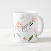 hallo mooie Waterverf Floral Grote Koffiekop (Voorkant rechts)