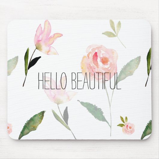 hallo mooie Waterverf Floral Muismat (Voorkant)