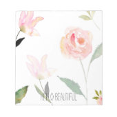 hallo mooie Waterverf Floral Notitieblok (Voorkant)