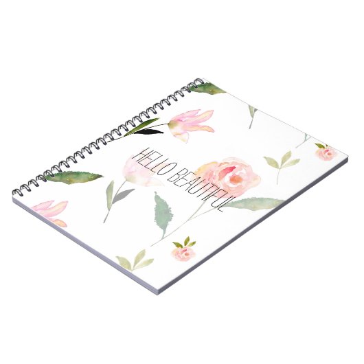 hallo mooie Waterverf Floral Notitieboek (Linkerzijde)