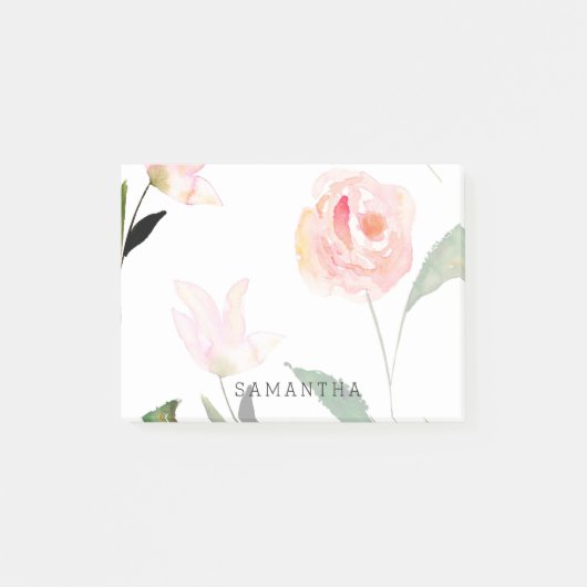 hallo mooie Waterverf Floral Post-it® Notes (Voorkant)