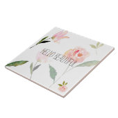 hallo mooie Waterverf Floral Tegeltje (Zijkant)