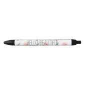 hallo mooie Waterverf Floral Zwarte Inkt Pen (Voorkant)