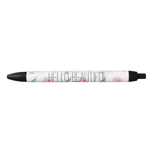 hallo mooie Waterverf Floral Zwarte Inkt Pen (Voorkant)