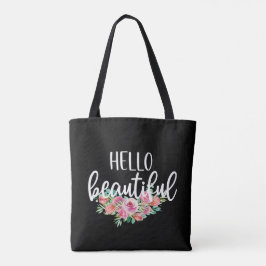 Hallo Mooie Waterverfrozen Typografie Chic Tote Bag