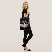 Hallo Mooie Waterverfrozen Typografie Chic Tote Bag (Op model)