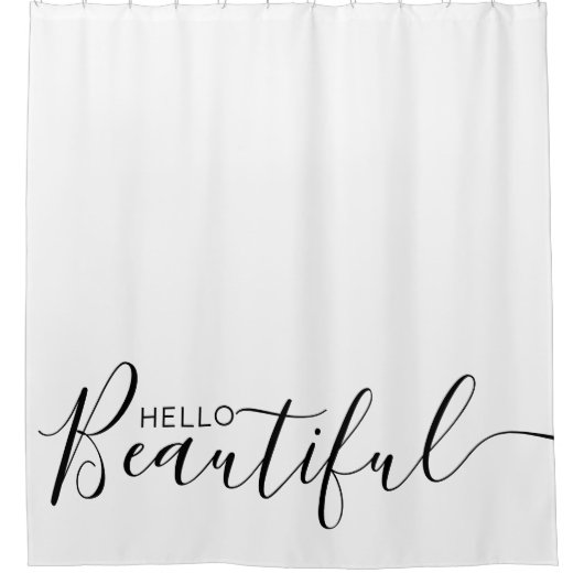 hallo mooie witte zwarte meid  douchegordijn (Voorkant)