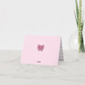 Hallo Moppie Cartoon Roze Strik Bedankt (Achterkant)