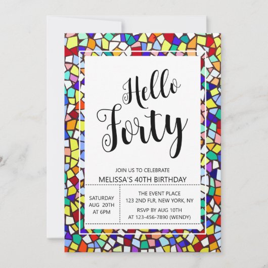 Hallo Mozaïek Kleurrijk & Leuk Kaart (Voorkant)