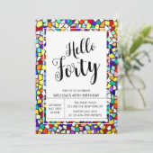 Hallo Mozaïek Kleurrijk & Leuk Kaart (Staand voorkant)