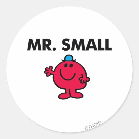 Hallo Mr Small Waving Ronde Sticker (Voorkant)