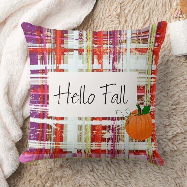 Hallo MVB Pumkin Plaid-Herfst Kussen (Deken)