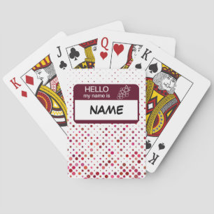 hallo naam Badge Wine Polka Dots Gepersonaliseerd Pokerkaarten