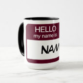 hallo Naam Badge Wine Tasting Aanpassen Mok (Voorkant links)