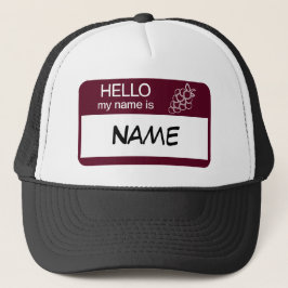 hallo Naam Badge Wine Tasting Gepersonaliseerd Trucker Pet