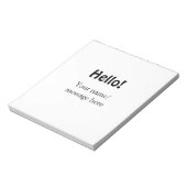 Hallo naam bericht eenvoudig minimaal zakelijk sja notitieblok (Linkerzijde)