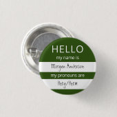 hallo Naam en Pronouns Badge Ronde Button 3,2 Cm (Voorkant /achterkant)