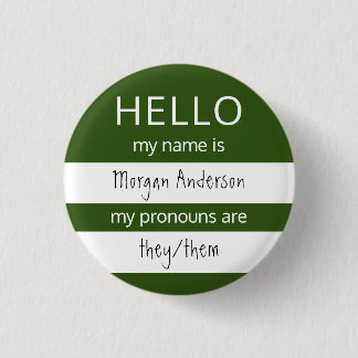 hallo Naam en Pronouns Badge Ronde Button 3,2 Cm