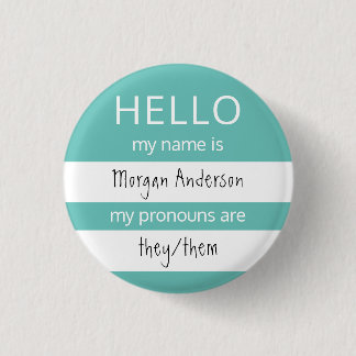 hallo Naam en Pronouns Badge Ronde Button 3,2 Cm