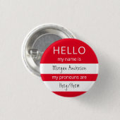 hallo Naam en Pronouns Badge Ronde Button 3,2 Cm (Voorkant /achterkant)