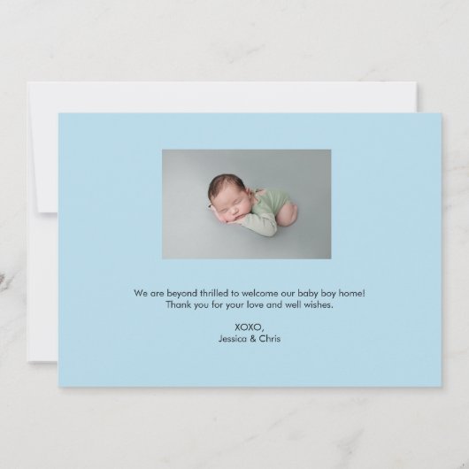 hallo Naam geboorte datum Oude ouders Foto's Aankondiging (Achterkant)