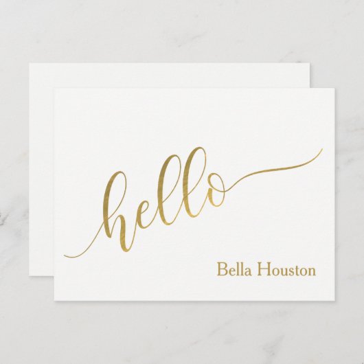 Hallo Naam Gepersonaliseerd "Script Briefkaart (Voorkant / Achterkant)