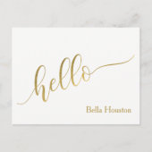 Hallo Naam Gepersonaliseerd "Script Briefkaart (Voorkant)