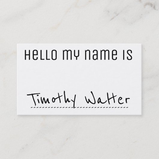 hallo | Naam Kaart 2 Visitekaartje (Voorkant)