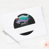 hallo naam markeringswijn en tekengebeurtenis ronde sticker (Envelop)